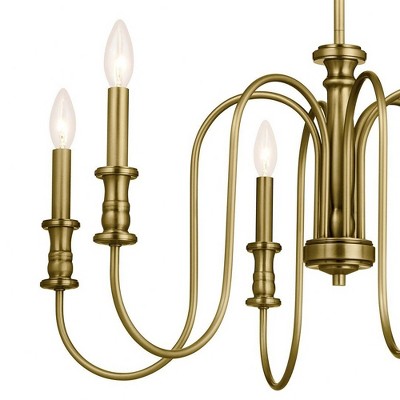 Kichler Karthe 28.5 Inch 6 Light Chandelier in Natural Brass