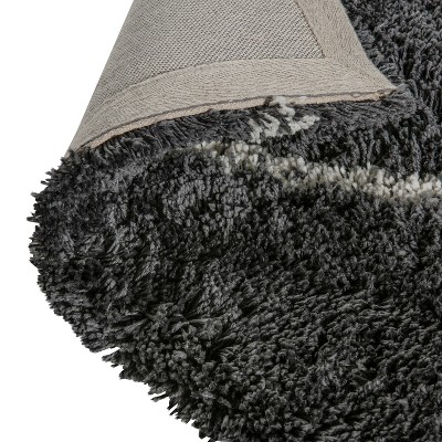 8' x 10' Gray and Ivory Trellis Shag Area Rug