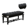 Simple Relax Bedroom Bench with Button Tufted in Black - 3 of 4