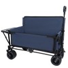 Whisen 3-in-1 Convertible Folding Wagon Cart with Bench Seat, Rear-Mounted Folding Tabletop, 180L Capacity All-Terrain Wheels - 4 of 4