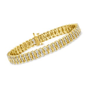Ross-Simons 2.00 ct. t.w. Diamond Fancy-Link Tennis Bracelet in 18kt Gold Over Sterling - 1 of 4