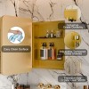 SEVOBAL Bathroom Storage Cabinet Recessed Metal Framed Medicine Cabinet with Mirror and Adjustable Shelves, Gold, 20.08"*4.7"*30" - 2 of 4