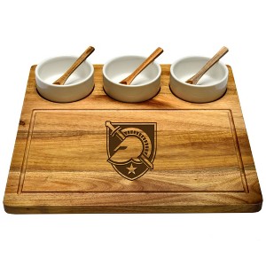 NCAA Army Black knights Acacia Cheese & Charcuterie Board with Ceramic Dip Bowls - 1 of 4