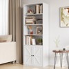 Wpond 71" Bookcase, Industrial BookShelves with Doors, Farmhouse Bookcase with Storage Shelves, Home Storage Cabinet for Living Room, Bedroom, Office - 4 of 4