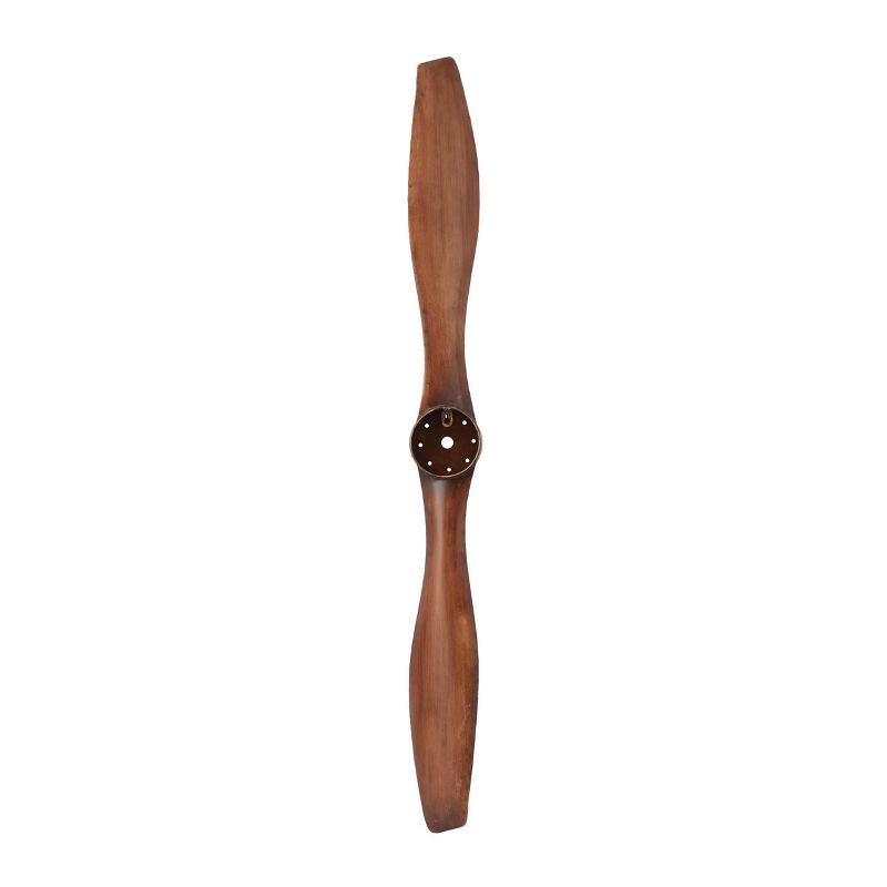 Metal Airplane Propeller 2 Blade Wall Decor with Aviation Detailing Brown - Olivia & May, 4 of 7