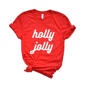 Simply Sage Market Women's Holly Jolly Bold Cursive Short Sleeve Graphic Tee - 1 of 4