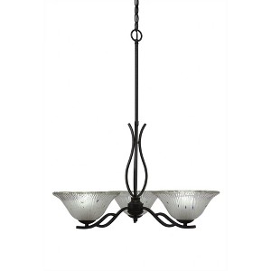 Toltec Lighting Revo 3 - Light Chandelier in  Dark Granite with 10" Frosted Crystal  Shade - 1 of 1