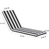 PAGED 2-Piece Polyester Patio Chaise Lounge Cushion Replacement Patio,Patio Cushion with High Resilience Sponge for Pool,Deck,Black+White - 3 of 4