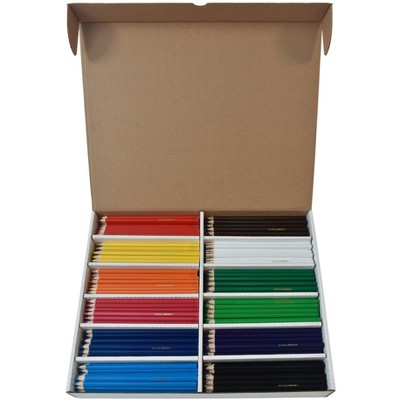 School Smart Colored Pencils Classroom Pack, 12 Assorted Colors, Pack of 480
