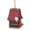 Northlight 7" Brown and Red Birdhouse with Cardinals Hanging Christmas Decoration - 2 of 4