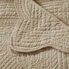 AENKYO Oversized Quilted Throw, White Decorative Blanket with Scalloped Edges, 60x72" Large Cozy Accent for Couch & Bed - 3 of 4