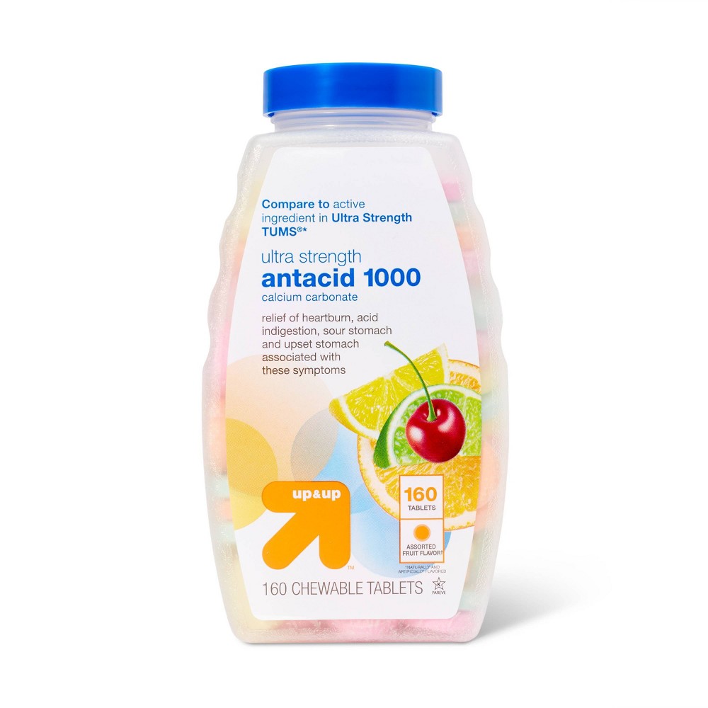 Ultra Strength Antacid Assorted Fruit Chewable Tablets - 160ct - up & up™