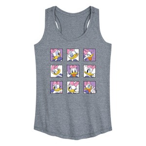 Women's - Disney - Daisy Emotions Grid Graphic Racerback Tank - 1 of 4