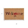 HomeRoots 17" X 29" Natural And Orange Fall Leaves Welcome Coir Outdoor Door Mat - 3 of 4