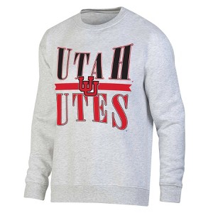 NCAA Utah Utes Unisex Ash Crew Fleece Sweatshirt - 1 of 3