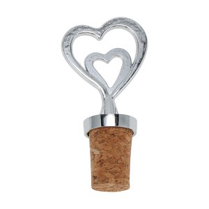 Unique Bargains Bottle Stopper Aluminum Alloy Wood Silver Tone Brown 3.23"x1.57"x0.79" 1 Pc - 1 of 3
