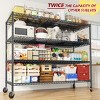 75.6" H Storage Shelves with Wheels, 2500LBS Garage Shelving Heavy Duty Metal Shelves,  Adjustable Pantry Shelf, Commercial Shelving - 4 of 4