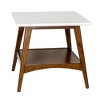 Chic Crate - Solid Pecan Wood Parker End Table with Sleek Design and Storage Shelf – Ideal for Modern Living Rooms - 2 of 4
