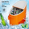 VINGLI Patio Cooler, 70 qt. Rolling Ice Chest on Wheels, Party Bar Drink Cooler Cart with Bottle Opener and Ice Scoop - 3 of 4