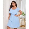 Coolmee Women's Plus Size Summer Dresses Casual Summer Flutter Sleeve Flowy Wedding Guest Mini Dress - 3 of 4