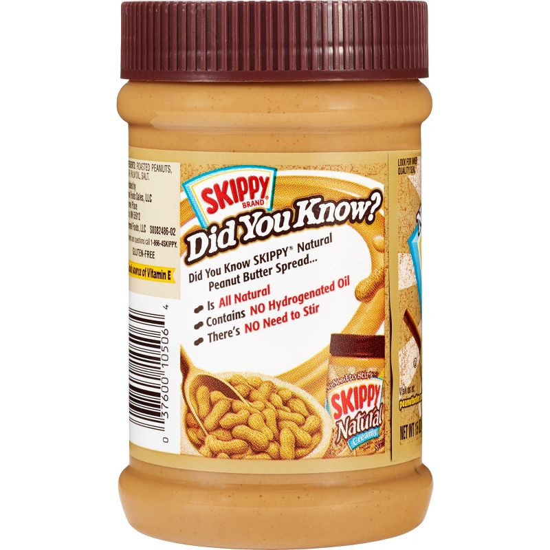 Skippy Natural Creamy Peanut Butter - 15oz, 3 of 16