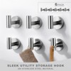 WOWOW Stainless Steel J-Hook Robe/Towel Hook in Brushed Nickel (2 Pack) - 2 of 4