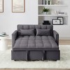 54.33'' Velvet Foldable Sofa Bed with Adjustable Back and 2 Soft Pillows, 3-Position Convertible Sofa for Living Room - 4 of 4