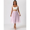 Allegra K Women's Pleated Elastic Waist Casual Accordion Midi Skirt - 4 of 4