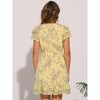 INSPIRE CHIC Women's Ruffle Sleeve Self-Tie V Neck Mini A-Line Floral Dress - 4 of 4