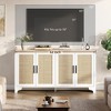 TV Stand for TVs Up to 70'', Natural Rattan Entertainment Center with Storage Cabinets, Boho Media Console Table - 4 of 4
