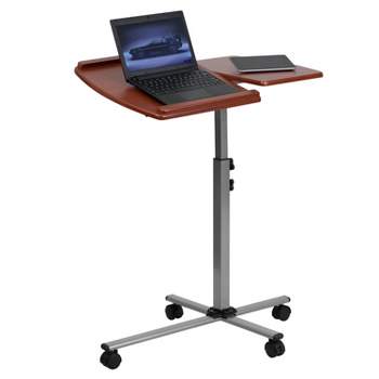 Angle and Height Adjustable Mobile Laptop Computer Table Cherry Top - Flash Furniture