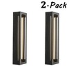 ALOADECOR H20" Modern Outdoor Wall Light with Dusk to Dawn Sensor Linear Matte Black with Acrylic Shade for Entryway (¨2 Pack) - 3 of 4