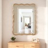 Spassway Sets of 2  Asymmetrical Rectangle Wall Mirrors Irregular Wood Frame Wall Mounted Vanity Mirror Decorative for Bedroom Bathroom - 3 of 4