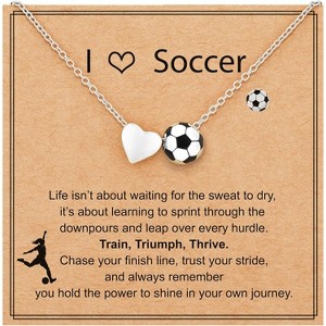 Sports Theme Necklace 4 Ball Designs Adjustable 16+3 Inch Christmas Gift - 1 of 4