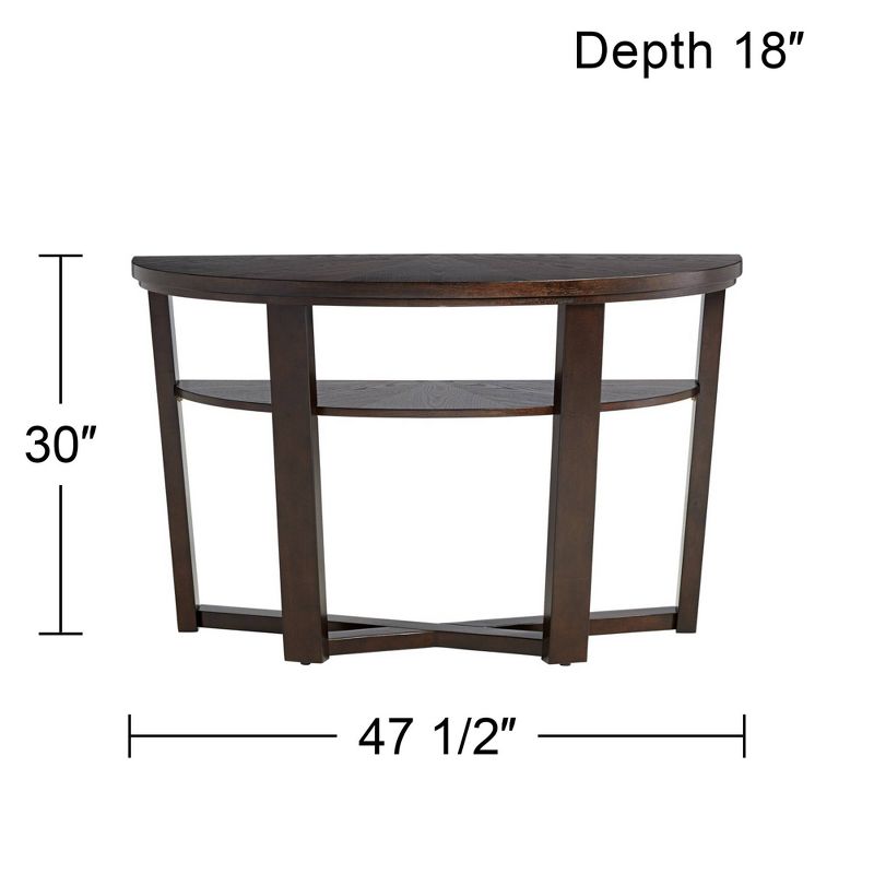 Elm Lane Conrad Modern Rich Wood Console Table 47 1/2" x 18" with Shelf Dark Brown Crisscross Leg for Living Room Bedroom Bedside Entryway Home Office, 4 of 10