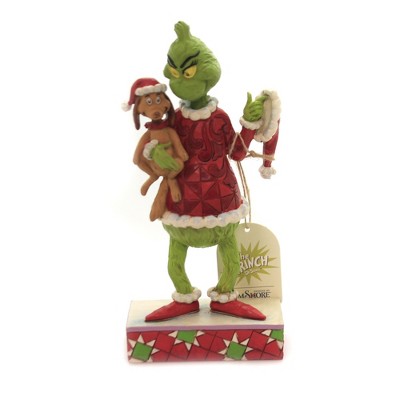 Jim Shore 7.5" Grinch Holding Max Dr Seuss Christmas  -  Decorative Figurines