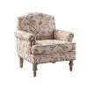 Yahweh Wooden Upholstered  Floral Pattern Design Armchair with Panel Arms and Camelback  | ARTFUL LIVING DESIGN - 2 of 4