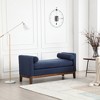 TiramisuBest 53.5" Upholstered Bench with Wood Legs & Bolster Pillows – Elegant Ottoman for End of Bed, Bedroom, Living Room, Entryway (Black) - 2 of 4