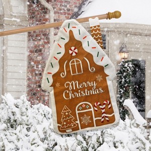 Briarwood Lane Christmas Burlap House Flag 40x28 For Outdoor Gingerbread House House Flag Flag For Christmas House Flag - 1 of 3