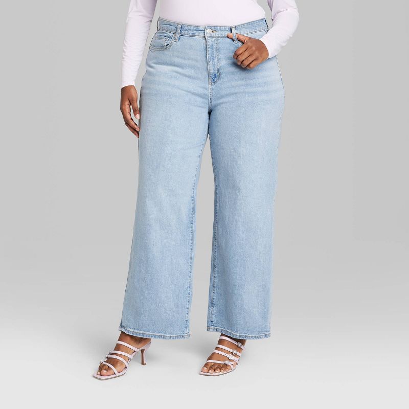 Women's High-Rise Wide Leg Baggy Jeans - Wild Fable™ Light Blue, 3 of 11