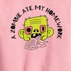 Boys' - Instant Message - A Zombie Ate My Homework Graphic Long Sleeve Fleece Sweatshirt - 2 of 4
