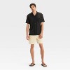 Men's Casual Fit Short Sleeve Open Weave Camp Collar Button Down Shirt - Goodfellow & Co™ Black - 3 of 3