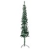 vidaXL Slim Artificial Half Christmas Tree with Stand, Space-Saving Green PVC Christmas Tree, 8 ft Tall, Easy to Assemble - 3 of 4