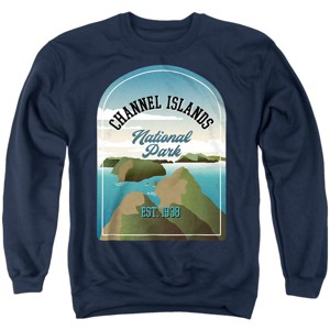 Men's Channel Islands National Park Illustrated Landscape Crewneck Sweatshirt - 1 of 4