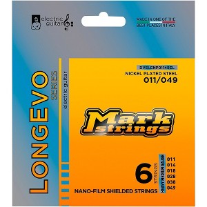 Markbass Longevo Series Nanofilm Shielded Nickel Plated Steel Electric Guitar Strings (11-49) - 1 of 1