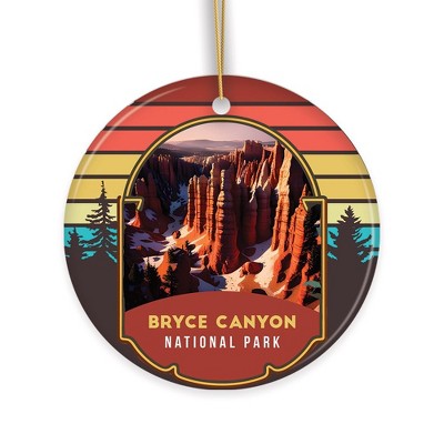 Bryce Canyon National Park Retro Style Ornament, Utah Tourist Attraction and Gift| OrnamentallyYou