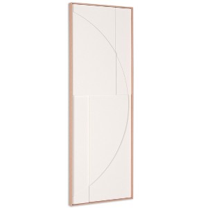 HomeRoots White Geo Brown Shadowbox Wall Art - 1 of 4