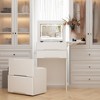 FUFU&GAGA Space-Savvy White Vanity Ensemble: Foldable to Cabinet Equipped with Adjustable Light - 2 of 4