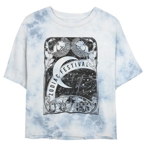Junior's Women Lost Gods Zodiac Festival Card Crop T-Shirt - 1 of 4