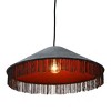 Storied Home Mid Century Velvet Ceiling Light with Tassels, Charcoal - 3 of 4